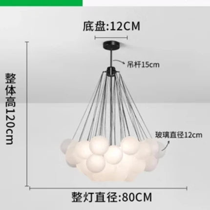 Suspension LED boule en verre style nordique moderne — LZ4X9T