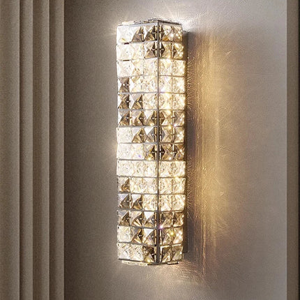 Applique murale moderne en acier inoxydable et cristal — LZ4X9P