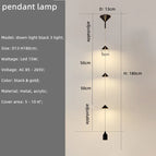 Suspendre noir 3 lumières B / Lumière chaude 3000K