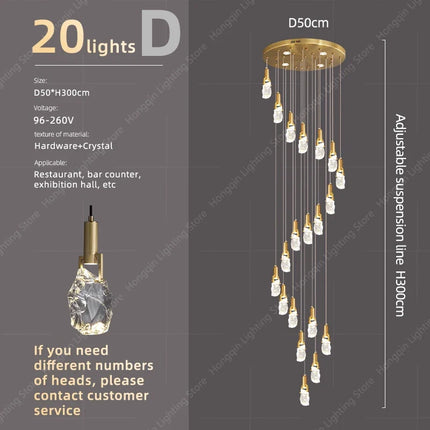 Lustre moderne en cristal pour éclairage raffiné — LZ4X9P2