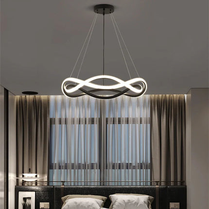 Lustre LED design en aluminium à anneaux géométriques — LZ4X9P