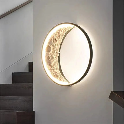 applique murale créative lune à led intensité variable décorative