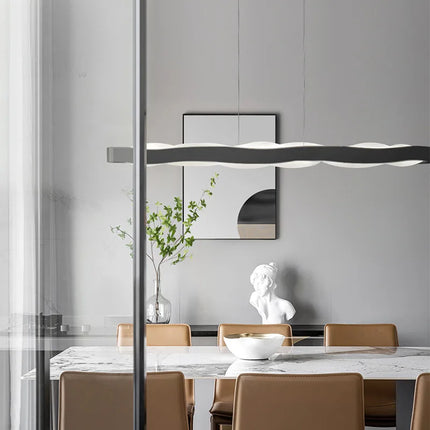 Lustre moderne en acier inoxydable à design ondulé pour intérieur — LZ4X9J2