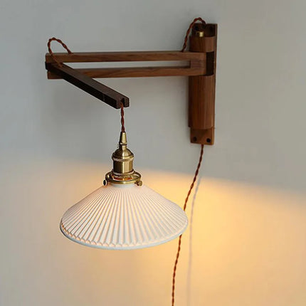 Applique murale LED télescopique style rétro japonais en laiton et verre — LZ4X9P2