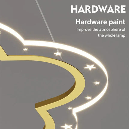 Lustre LED moderne nuage et fleur effet ciel étoilé intérieur — LZ4X9P2Q