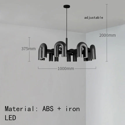 Lustre suspension art déco en métal avec cordon réglable — LZ4X9P2