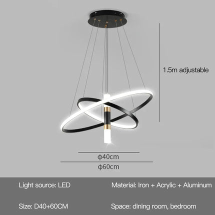 Lustres LED rondes modernes pour salon salle à manger cuisine île Lustre suspension lumières luminaire décor à la maison éclairage intérieur