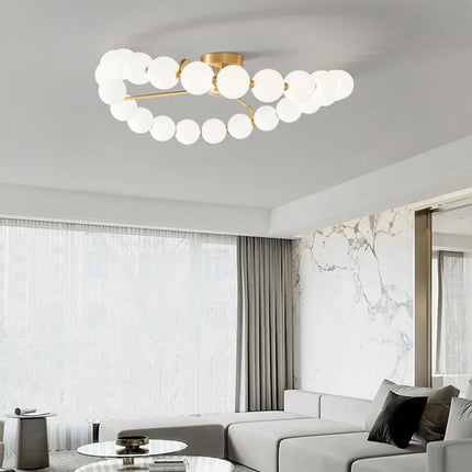 Lustre LED avec anneau en cuivre et globe acrylique — LZ4X9T2