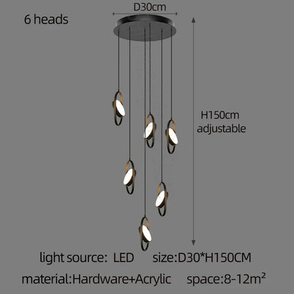 Suspension luminaire en anneau ovale design — LZ4P9XQ