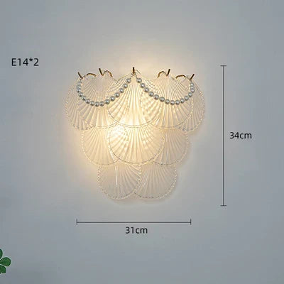 Applique murale LED en verre formes perle, plume, feuille, coquille, soleil, fleur — LZ4X9T2