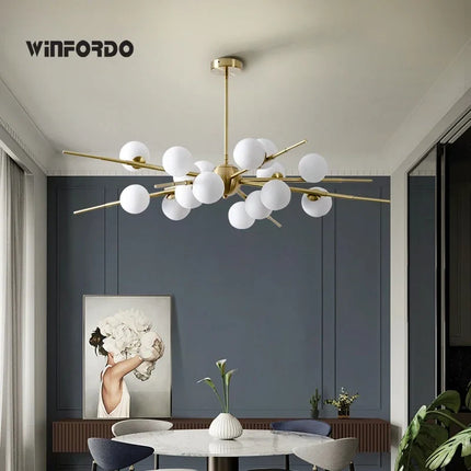 Suspension LED moderne en forme de boule en verre — LZ4X9T2