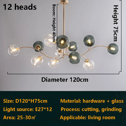 Lustre nordique brillant avec boule en verre — LZ4X9M2