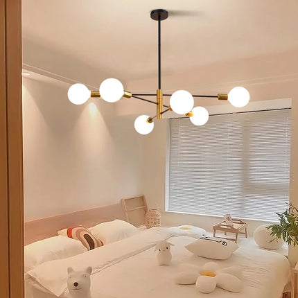 Lustre LED noir style Sputnik pour salon et salle à manger — LZ4X9P