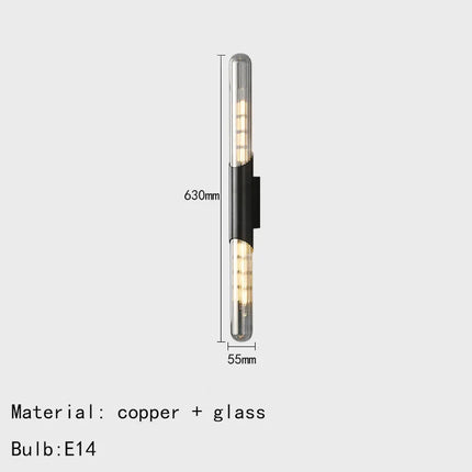 Applique murale minimaliste en laiton et cuivre avec ampoule intégrée — LZ4X9T