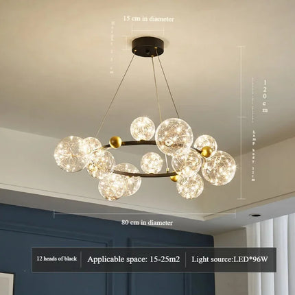 Lustre suspension nordique moderne effet étoilé pour intérieur créatif — LZ4X9Q7F