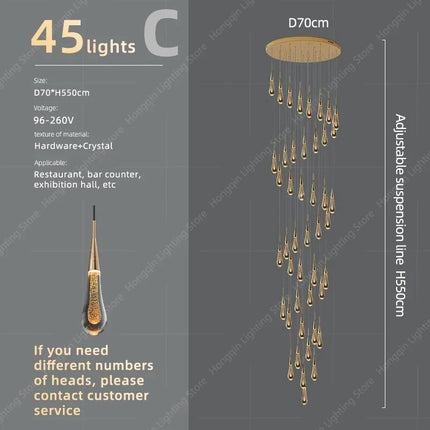 Lustre moderne en cristal pour éclairage raffiné — LZ4X9P2