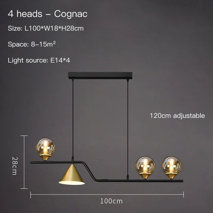 Lustre suspension en verre pour îlot de cuisine style nordique — LZ4X9P