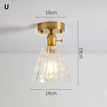 Lustre vintage japonais en verre pour balcon et entrée — LZ4M9Q2