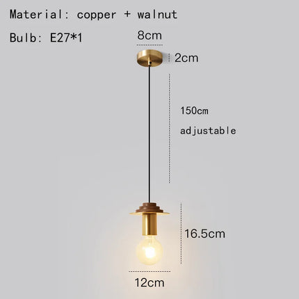 Suspension élégante en bois et métal pour intérieur moderne — LZ4X9T