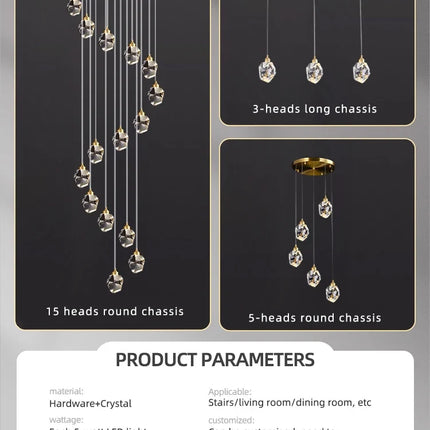Lustre moderne en cristal pour éclairage raffiné — LZ4X9P2