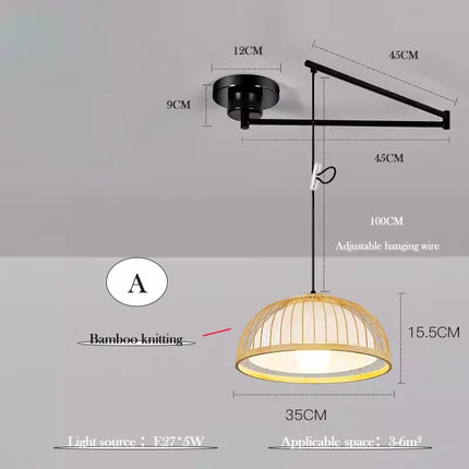 Lustre minimaliste extensible avec bras pivotant pliable — LZ4X9J