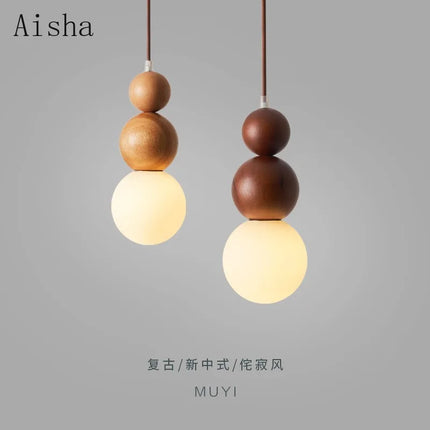 Suspension en bois massif style japonais Wabi Sabi pour intérieur — LZ4XJ9