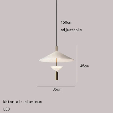 suspension en métal pour intérieur moderne avec lumière douce