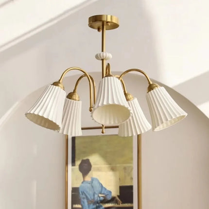 Lustre rétro en céramique et cuivre style américain — LZ7XQ2