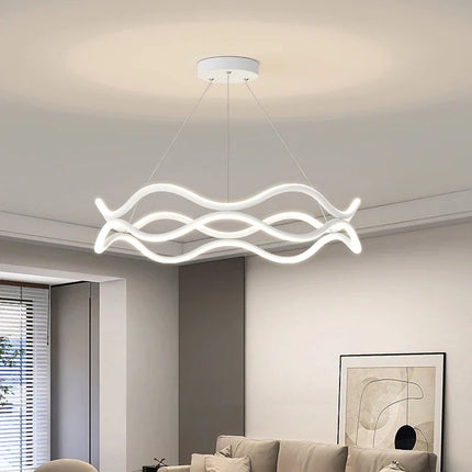 Lustre suspension nordique à lignes ondulées et éclairage principal — LZ4X9P