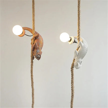Lustre suspension rétro animalier en résine pour café — LZ4X9P