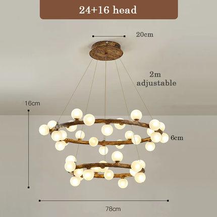Lustre intérieur style wabi-sabi en bois artificiel — LZ4X9P2Q