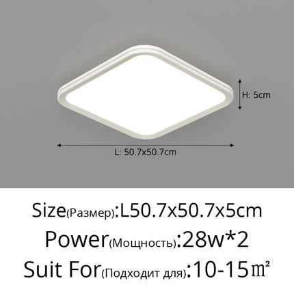 Plafonnier LED ultra mince décoratif à quatre grilles pour intérieur — LZ4X9M