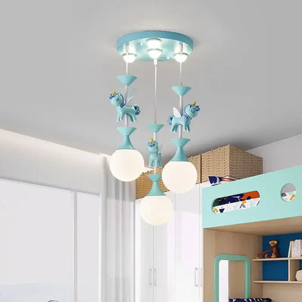 Lustre LED moderne carrousel style princesse pour enfants — LZ4XJ9