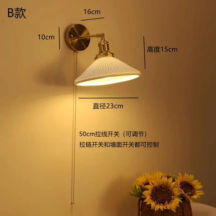 Applique murale LED style antique avec interrupteur à tirette — LZ4Q7M2