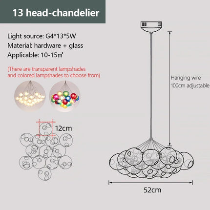 Lustre LED en verre à bulles pour magasins — LZ7XQ2