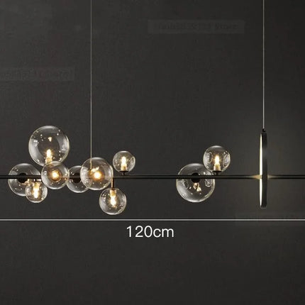 Lustre en verre transparent à bulles avec structure métallique — LZ4X9T2