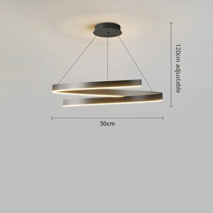 Lustre suspension moderne anneau en fer doré avec LED intégrée — LZ4P9XQ