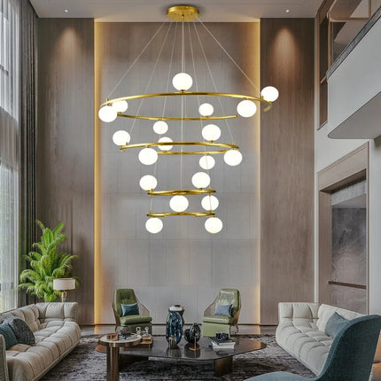 Lustre créatif en fer et verre pour décoration intérieure tendance — LZ4X9T