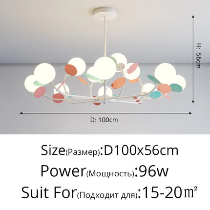 Lustre LED moderne nordique effet étoilé macaron créatif — LZ4X9J