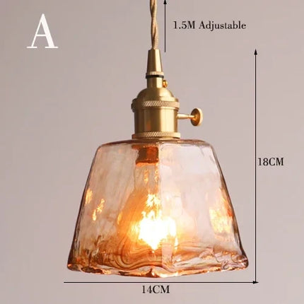 Lustre suspension en verre rétro pour café et restaurant — LZ4X9P2