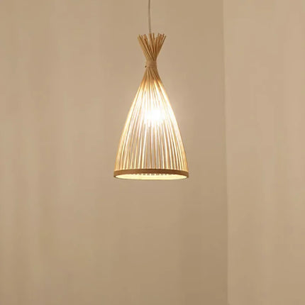 Suspension vintage en bambou avec base en bois pour restaurant et hôtel — LZ4X9T2