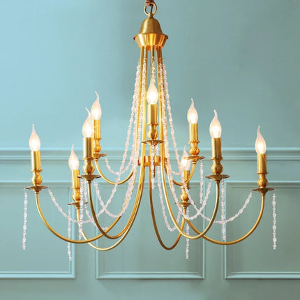Lustre moderne en laiton pour éclairage intérieur élégant — LZ4X9P