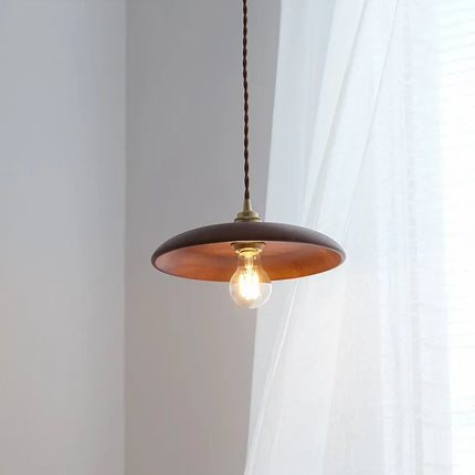 Suspension LED en bois et laiton au design nordique moderne — LZ4X9P2