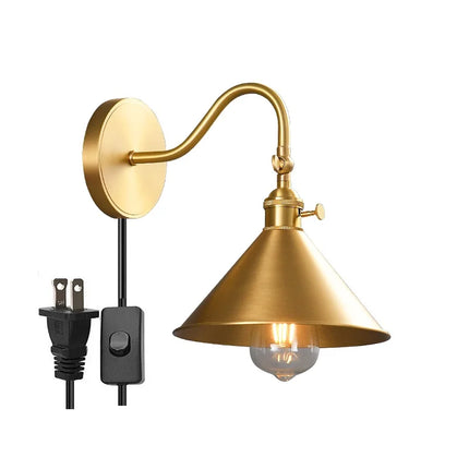 Applique murale moderne en cuivre avec chaîne et ampoule LED Edison réglable — LZ4X9P2