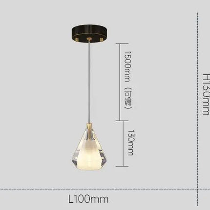 Lustre vintage en cuivre avec cristal diamant pour intérieur — LZ4X9T2
