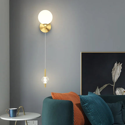 Applique murale moderne en laiton avec 3 abat-jours interchangeables — LZ4X9T