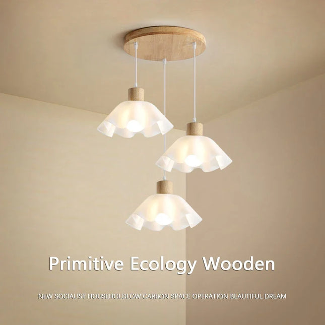 Lustre suspension en bois pour ambiance chaleureuse et déco moderne — LZ4X9P