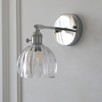 Applique murale design contemporain en verre et fer chromé avec bras réglable — LZ4X9TQ