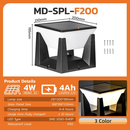 Lampadaire solaire étanche pour jardin et allée extérieure — LZ4X9Q