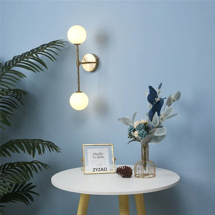 Applique murale LED nordique en verre doré avec ampoule G9 — LZ4X9T1